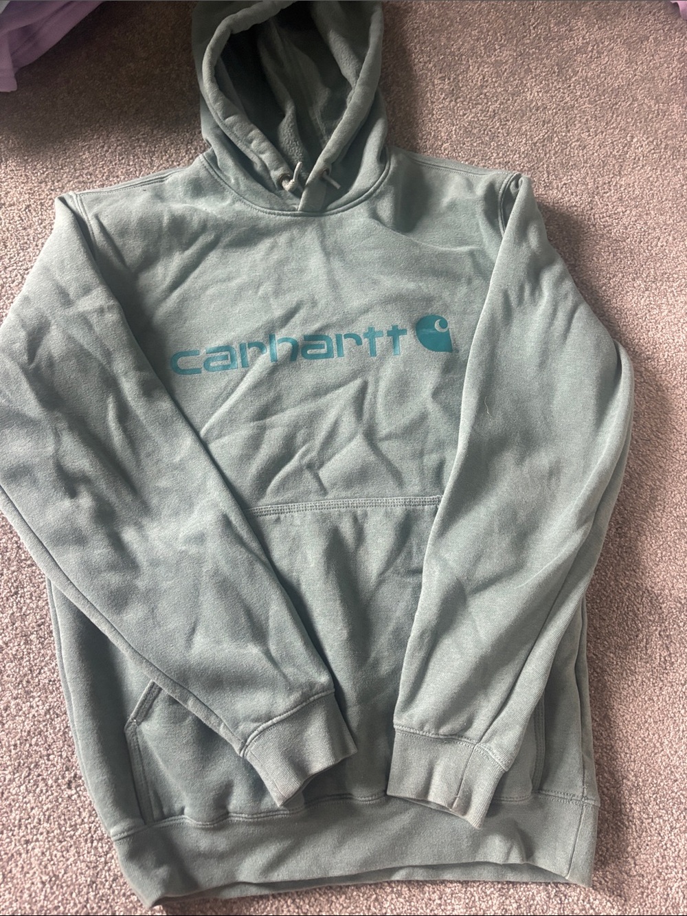 Carhartt Men’s Sage Green Logo Pullover Hoodie